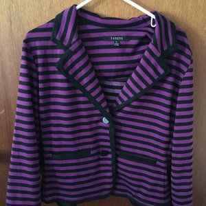 Purple and Black Stripe Blazer Jacket